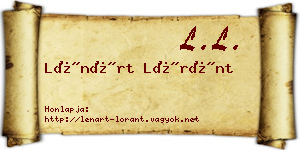 Lénárt Lóránt névjegykártya