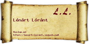 Lénárt Lóránt névjegykártya