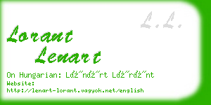 lorant lenart business card